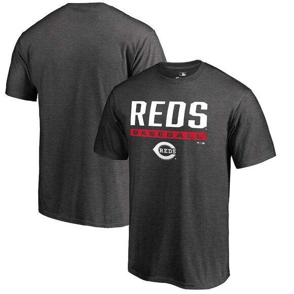 Fanatics Cincinnati Reds Baseball T-Shirt Gray Short Sleeve Crewneck Size S - Picture 1 of 5